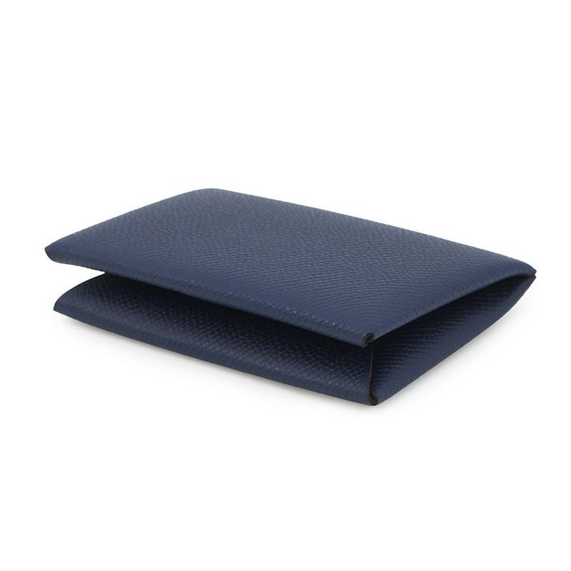 エルメス カードケース カルヴィ ブルーネイビー/シルバー金具 エプソン K刻印 HERMES 名刺入れ