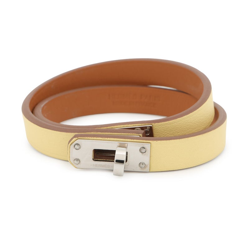 エルメス ブレスレット ケリー ドゥブルトゥール ジョーヌプッサン/シルバー金具 スイフト サイズT2 HERMES アクセサリー