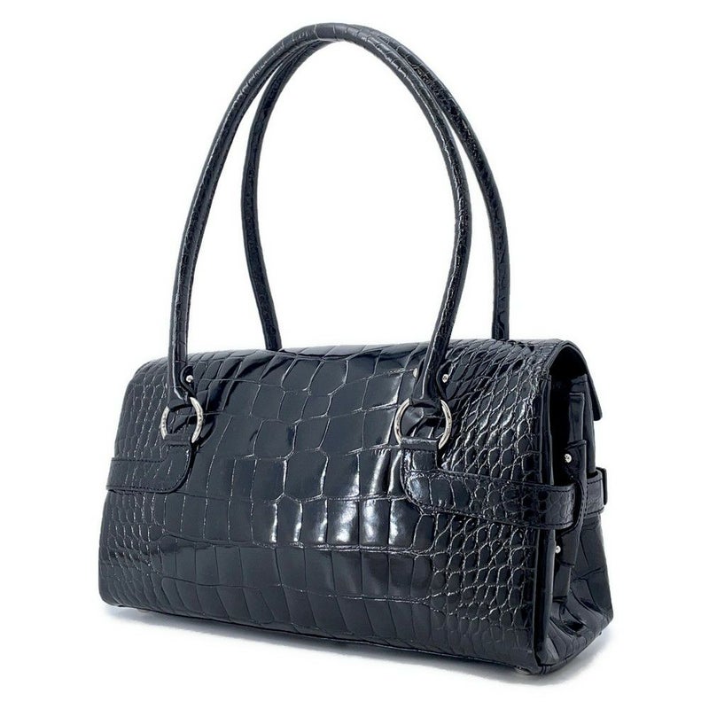サルヴァトーレ・フェラガモ ハンドバッグ ガンチーニ クロコダイル 214868 Ferragamo 黒