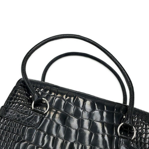 サルヴァトーレ・フェラガモ ハンドバッグ ガンチーニ クロコダイル 214868 Ferragamo 黒