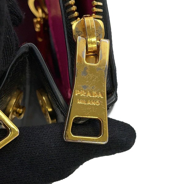 プラダ ハンドバッグ サフィアーノ ガレリア クロコダイル 1BA863 PRADA 2way 黒