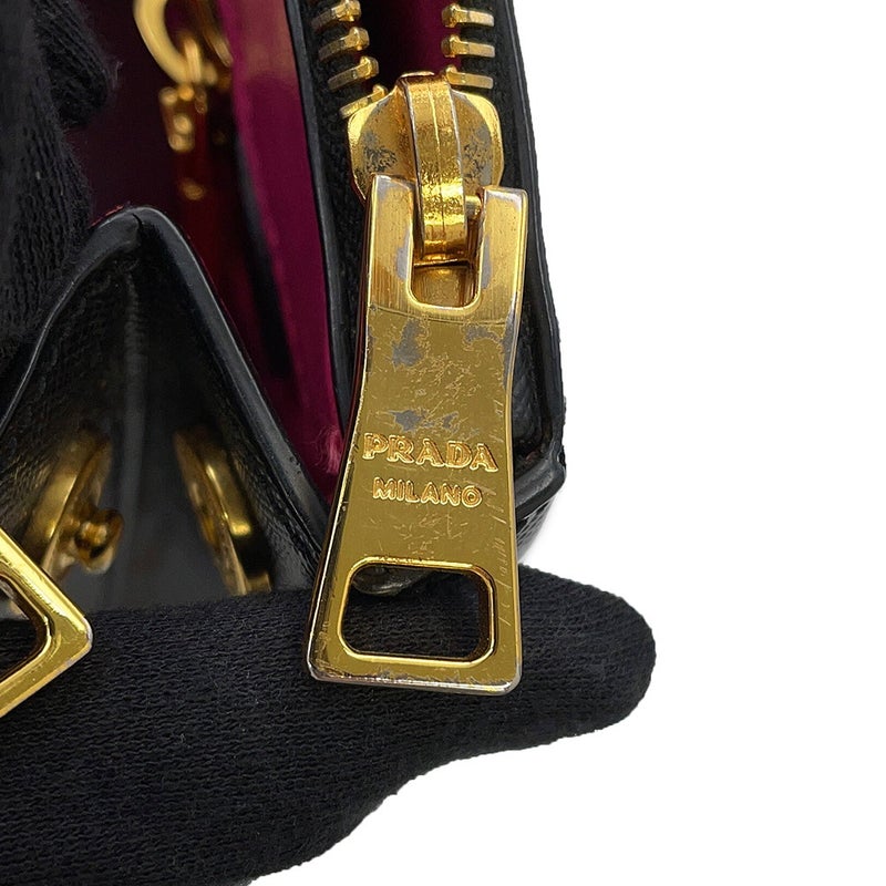 プラダ ハンドバッグ サフィアーノ ガレリア クロコダイル 1BA863 PRADA 2way 黒