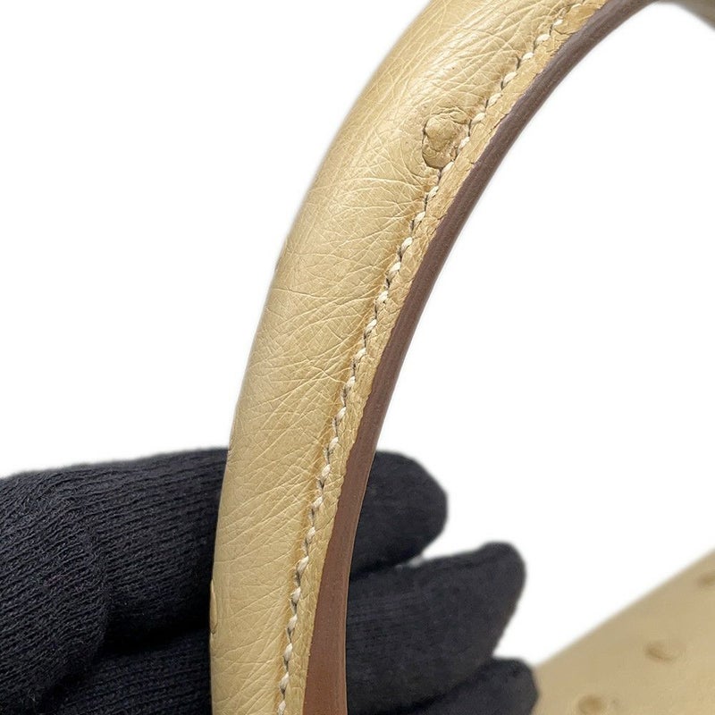 エルメス ハンドバッグ ケリー28 外縫い パーシュマン/シルバー金具 オーストリッチ T刻印 2wayショルダー