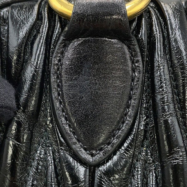 ミュウミュウ ハンドバッグ マテラッセ レザー 5BB072 MIUMIU 2way 黒 アウトレット品