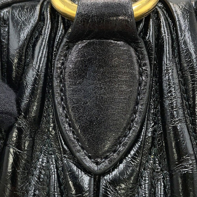 ミュウミュウ ハンドバッグ マテラッセ レザー 5BB072 MIUMIU 2way 黒 アウトレット品