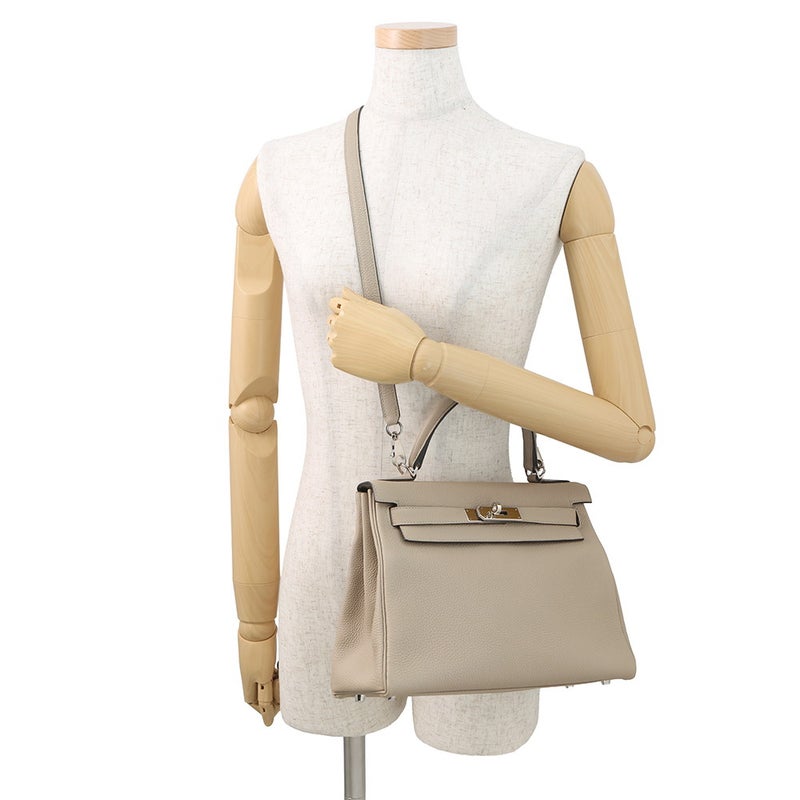 エルメス ハンドバッグ ケリー28 内縫い トゥルティエールグレー/シルバー金具 トゴ C刻印 2wayショルダー