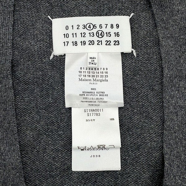 メゾンマルジェラ カーディガン Vネック カシミヤ メンズサイズL SI1HA0011S17783 Maison Margiela