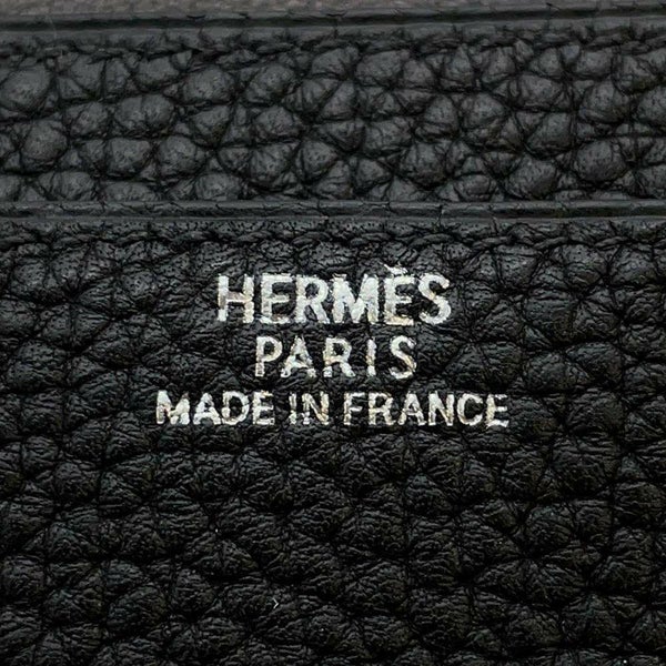 エルメス 長財布 ドゴンGM デュオ ブラック/シルバー金具 トゴ □H刻印 HERMES 財布 黒