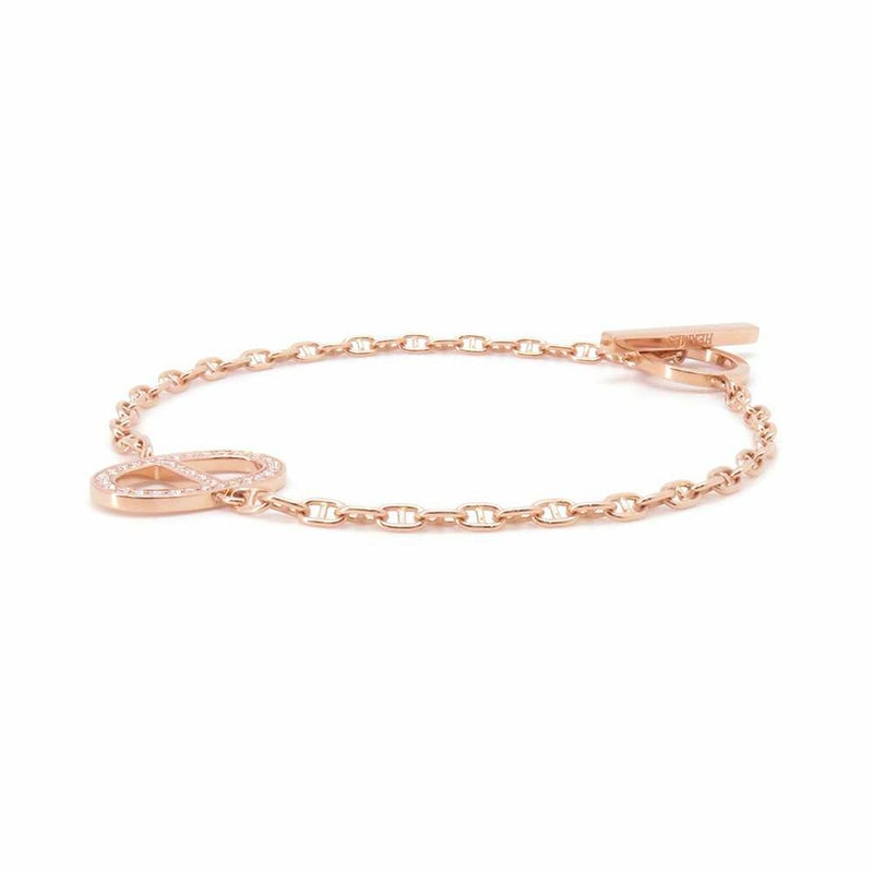 エルメス ブレスレット シェーヌダンクル コントゥール ダイヤモンド 33P 計0.16ct K18PG サイズST HERMES チェーン ジュエリー