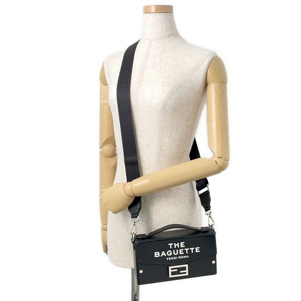 フェンディ ショルダーバッグ ソフトトランク バゲット レザー 7VA565 FENDI マークジェイコブスコラボ 黒