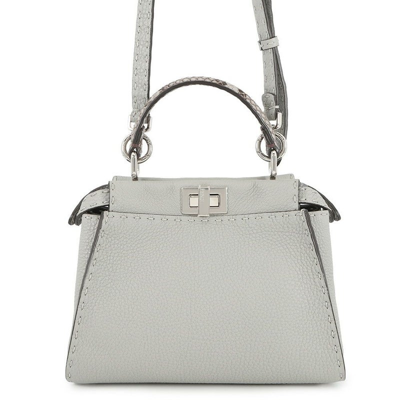 フェンディ ハンドバッグ ミニ ピーカブー セレリア レザー パイソン 8BN244 FENDI バッグ 2WAYショルダーバッグ