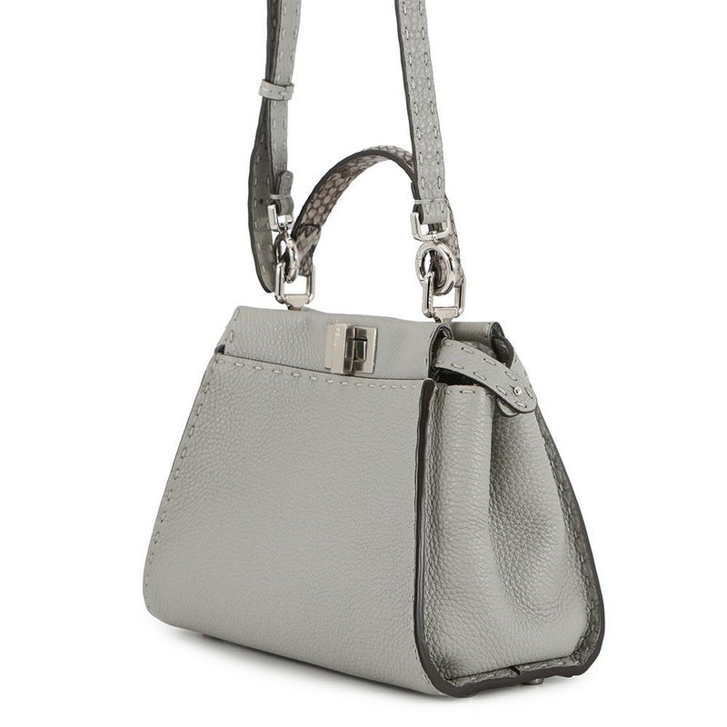 フェンディ ハンドバッグ ミニ ピーカブー セレリア レザー パイソン 8BN244 FENDI バッグ 2WAYショルダーバッグ