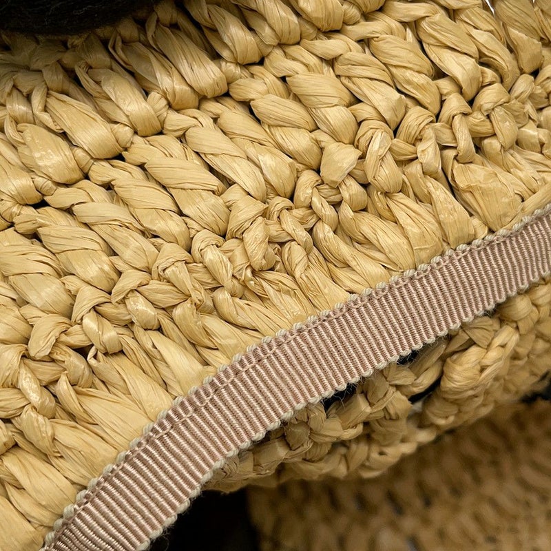 プラダ ハット ロゴ 麦わら ウーブンファブリック サイズS 1HC137 PRADA 帽子