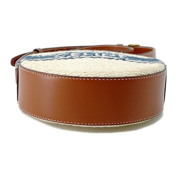 セリーヌ ショルダーバッグ ラウンド キャンバス レザー CELINE 白