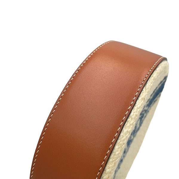 セリーヌ ショルダーバッグ ラウンド キャンバス レザー CELINE 白