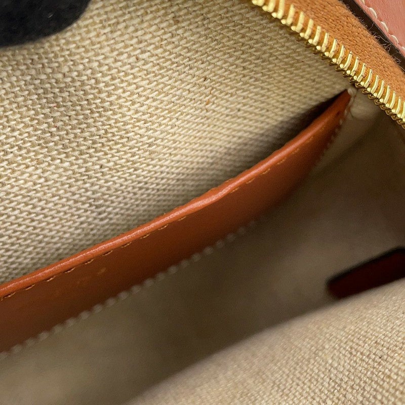 セリーヌ ショルダーバッグ ラウンド キャンバス レザー CELINE 白