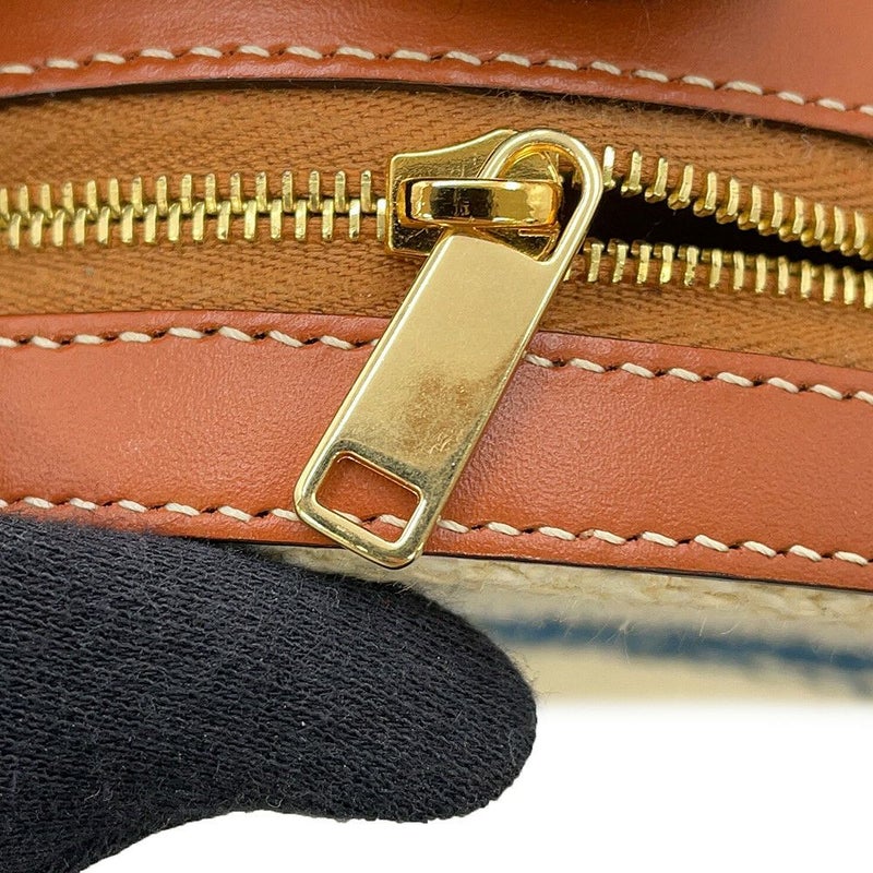 セリーヌ ショルダーバッグ ラウンド キャンバス レザー CELINE 白