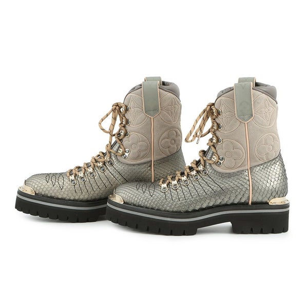 ルイヴィトン ブーツ モノグラム LVアウトランドライン アンクルブーツ パイソン/スエード メンズサイズ6 1/2 LOUIS VUITTON