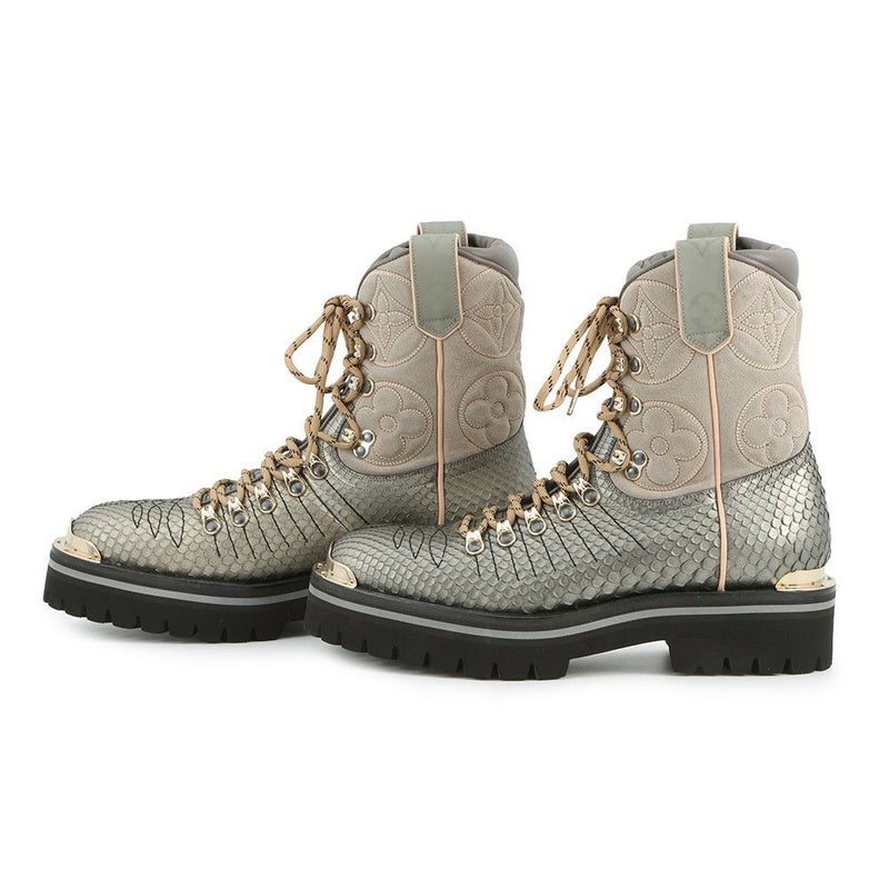 ルイヴィトン ブーツ モノグラム LVアウトランドライン アンクルブーツ パイソン/スエード メンズサイズ6 1/2 LOUIS VUITTON