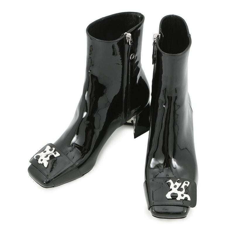 ルイヴィトン ブーツ パテントレザー/インフィニティ・ドット LV × YK ショートブーツ レディースサイズ36 靴 草間彌生 ブラック 黒