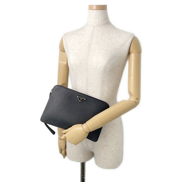 プラダ クラッチバッグ サフィアーノ クラッチ レザー 2VF056 PRADA 黒 セカンドバッグ
