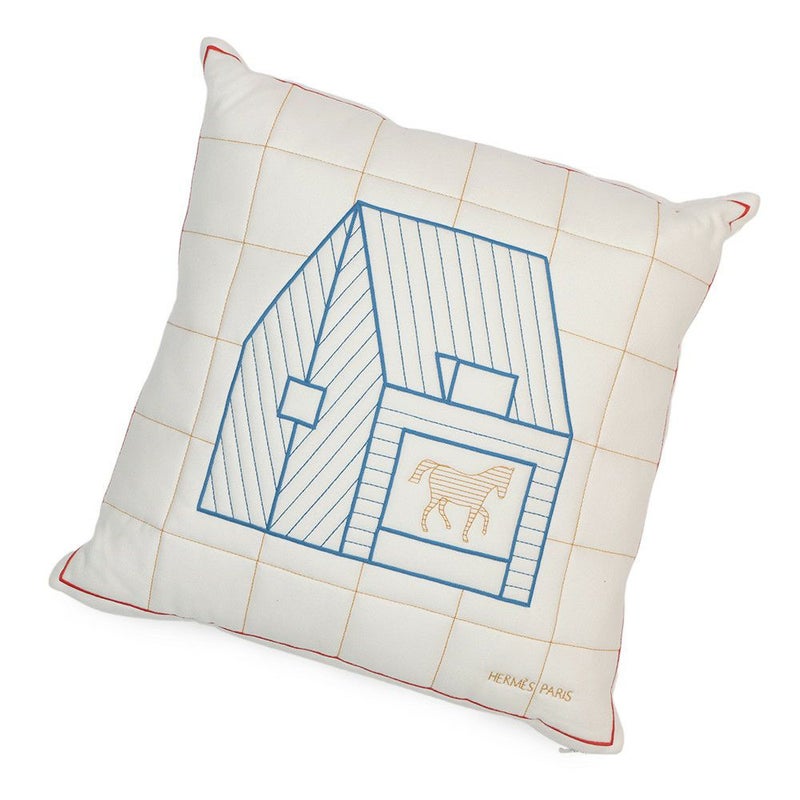 エルメス クッション カバン 刺繍 ウール カシミヤ HERMES インテリア