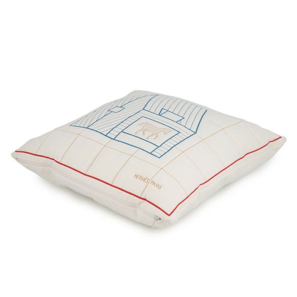 エルメス クッション カバン 刺繍 ウール カシミヤ HERMES インテリア