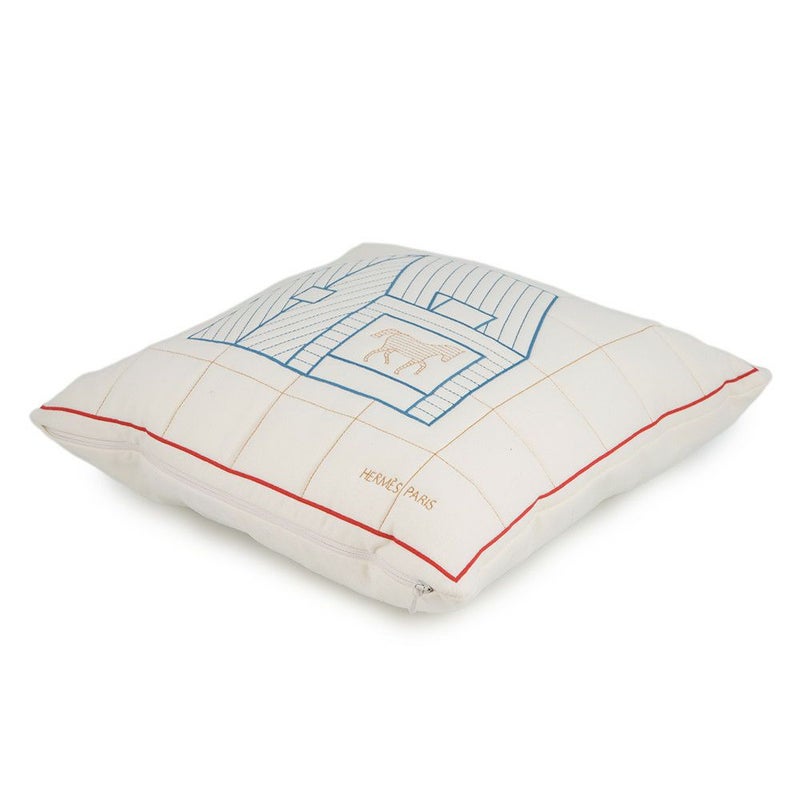 エルメス クッション カバン 刺繍 ウール カシミヤ HERMES インテリア