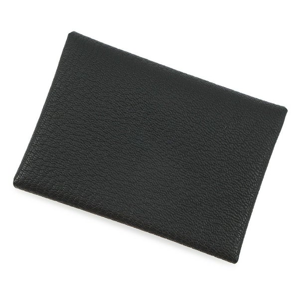 エルメス コインケース カルヴィ デュオ ブラック/シルバー金具 シェブルミゾル W刻印 HERMES 財布 黒