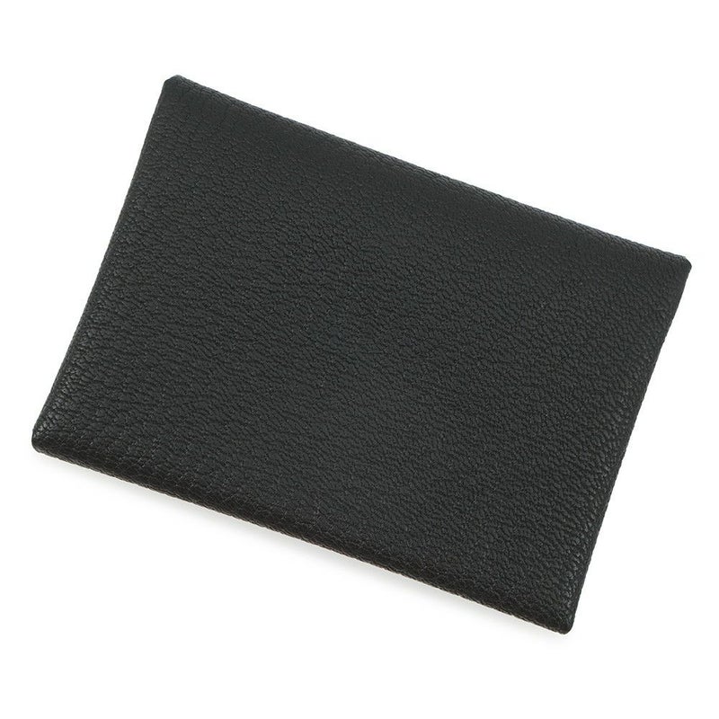 エルメス コインケース カルヴィ デュオ ブラック/シルバー金具 シェブルミゾル W刻印 HERMES 財布 黒