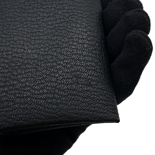 エルメス コインケース カルヴィ デュオ ブラック/シルバー金具 シェブルミゾル W刻印 HERMES 財布 黒