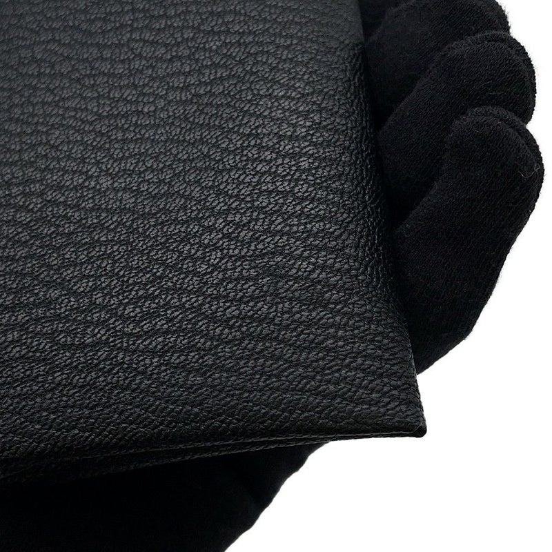 エルメス コインケース カルヴィ デュオ ブラック/シルバー金具 シェブルミゾル W刻印 HERMES 財布 黒