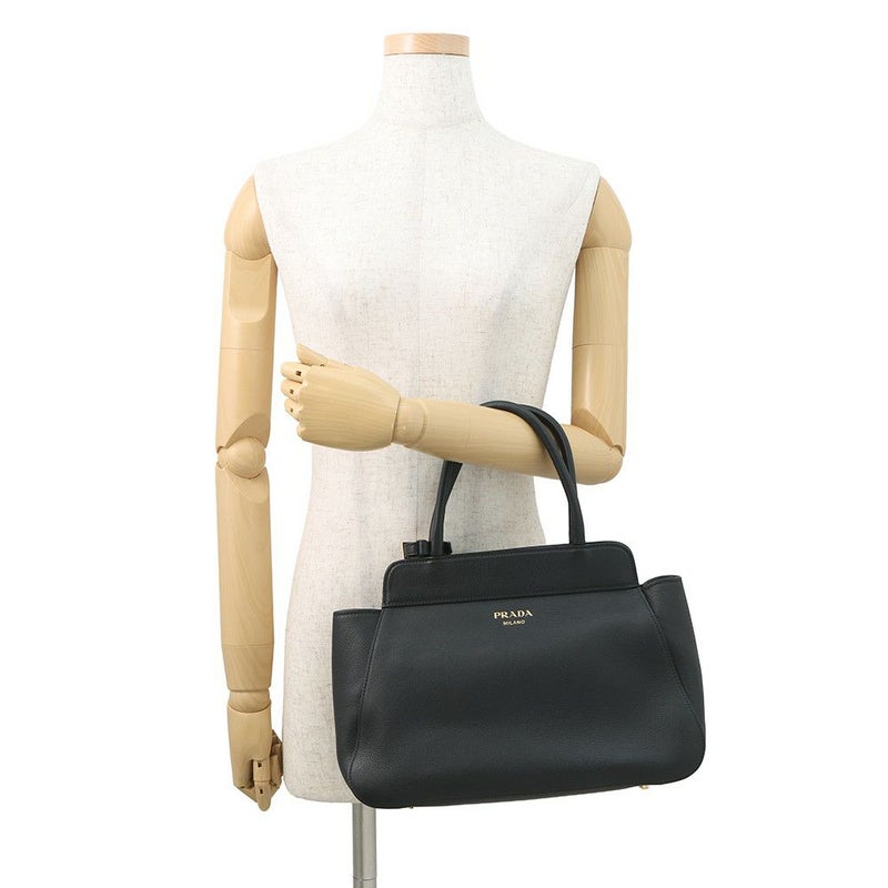 プラダ ハンドバッグ ミディアム トート レザー 1BG533 PRADA 黒