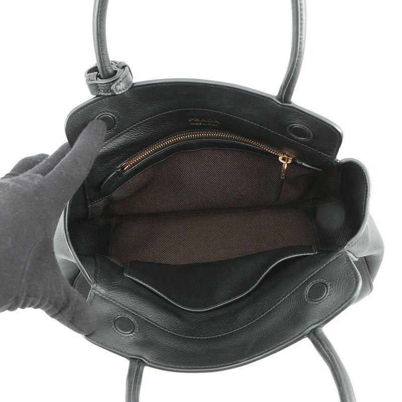 プラダ ハンドバッグ ミディアム トート レザー 1BG533 PRADA 黒