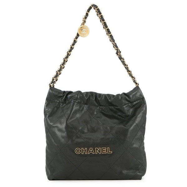 シャネル チェーンショルダーバッグ CHANEL22 スモール キャビアスキン AS3260 CHANEL ポーチ付き 黒