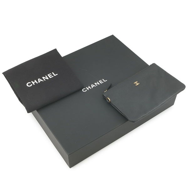 シャネル チェーンショルダーバッグ CHANEL22 スモール キャビアスキン AS3260 CHANEL ポーチ付き 黒