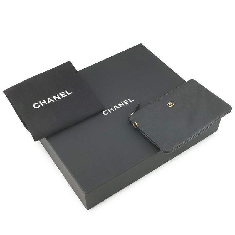 シャネル チェーンショルダーバッグ CHANEL22 スモール キャビアスキン AS3260 CHANEL ポーチ付き 黒