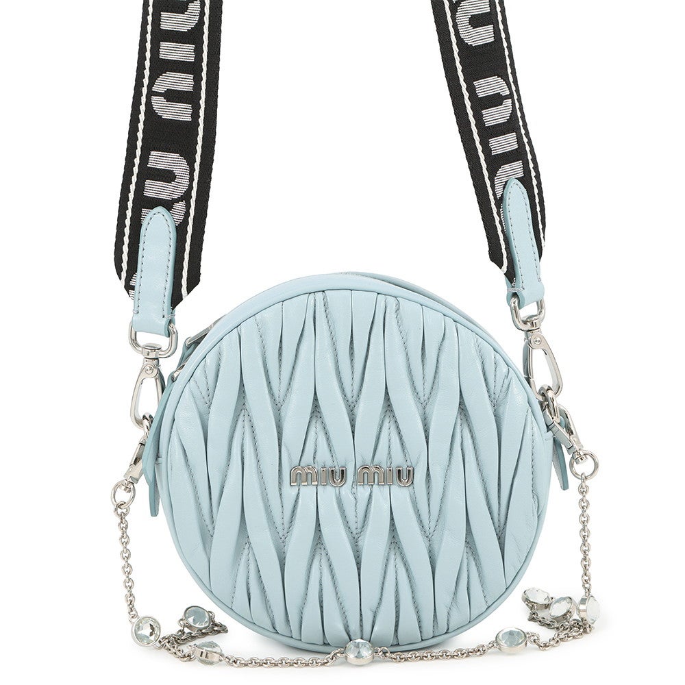 ミュウミュウ ショルダーバッグ マテラッセ ラウンドバッグ レザー 5BH191 Miu Miu ポシェット ミュウミュウ ショルダーバッグ マテラッセ ラウンドバッグ レザー