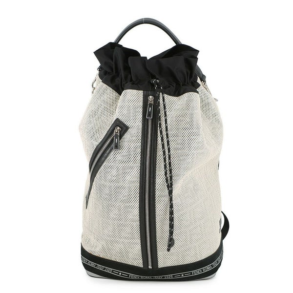 フェンディ リュック ロゴ バックパック ナイロン/メッシュ 7VA466 FENDI 黒 白