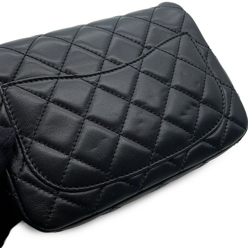 シャネル チェーンショルダーバッグ ミニ マトラッセ ココマーク ココボール ラムスキン AS1786 CHANEL 黒