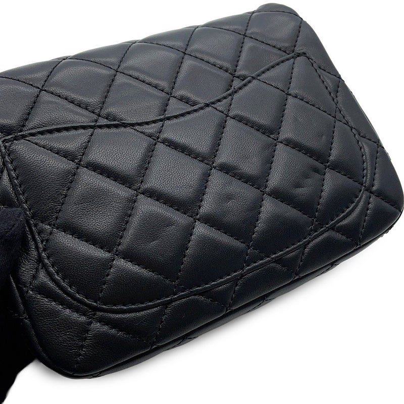 シャネル チェーンショルダーバッグ ミニ マトラッセ ココマーク ココボール ラムスキン AS1786 CHANEL 黒