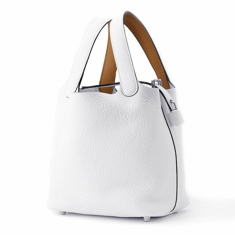 エルメス ピコタンロックPM エクラ ニューホワイト/セサミ/シルバー金具 トリヨンクレマンス/スイフト W刻印 白