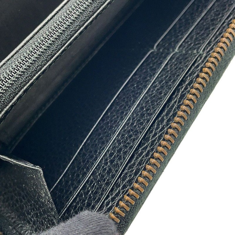 グッチ 長財布 GGマーモント ワッペンモチーフ レザー 474584 ラウンドファスナー GUCCI 財布 UFO ドラゴン 黒