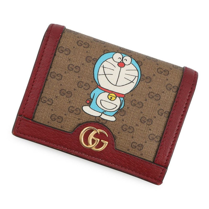グッチ 財布 GGスプリーム ミニウォレット カードケース 647788 GUCCI コンパクトウォレット ドラえもん コラボ