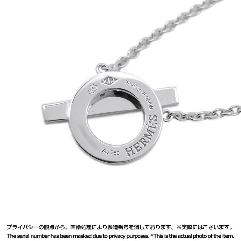 エルメス ネックレス フィネス ペンダント ダイヤモンド 17P 計0.46ct K18WGホワイトゴールド HERMES