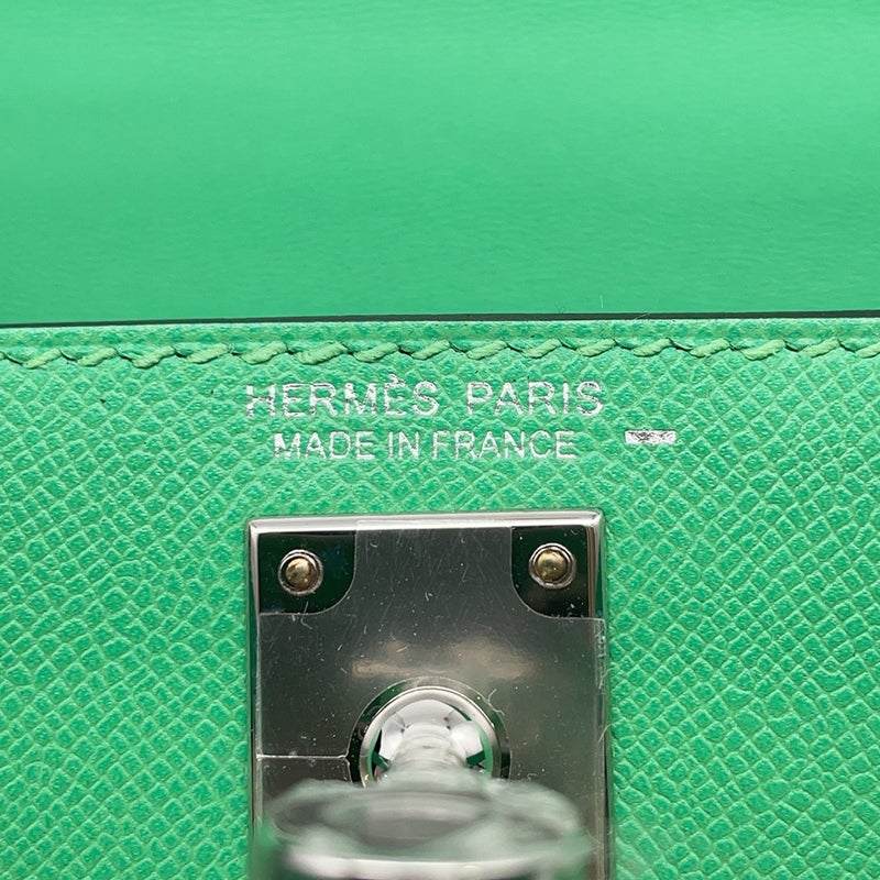 エルメス ミニケリー2 外縫い タッチ ヴェールコミック/ヴェールヴェロン/シルバー金具 ヴォーマダム/リザード W刻印 2wayショルダー