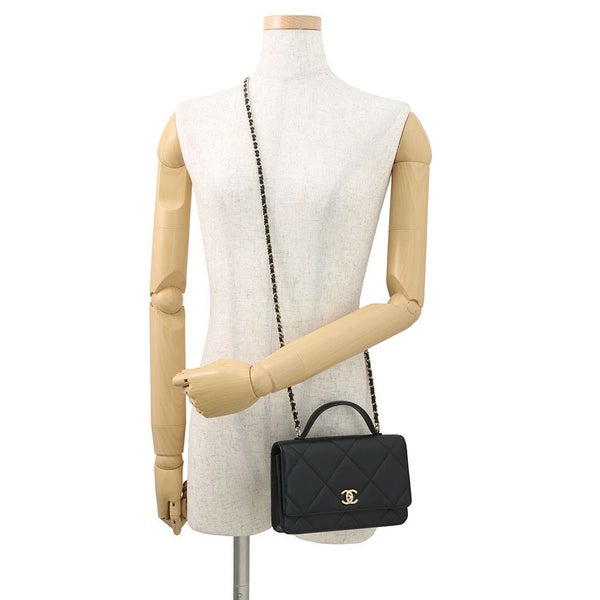 シャネル チェーンウォレット マトラッセ ココマーク AP4931 CHANEL 2025/26年秋冬 財布 黒