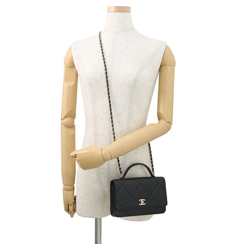 シャネル チェーンウォレット マトラッセ ココマーク AP4931 CHANEL 2025/26年秋冬 財布 黒