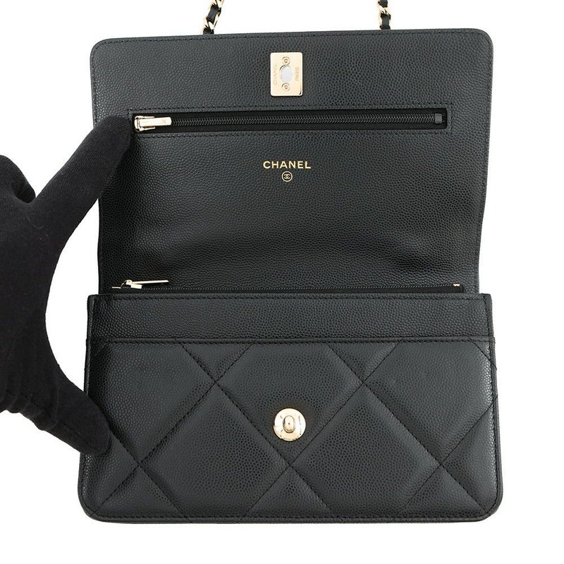 シャネル チェーンウォレット マトラッセ ココマーク AP4931 CHANEL 2025/26年秋冬 財布 黒