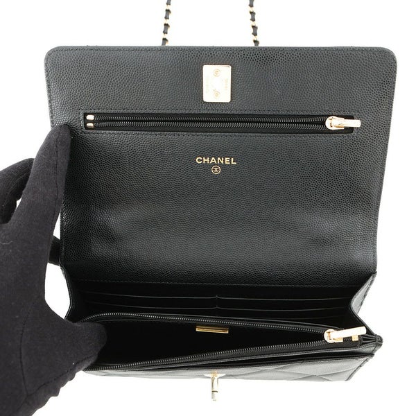 シャネル チェーンウォレット マトラッセ ココマーク AP4931 CHANEL 2025/26年秋冬 財布 黒